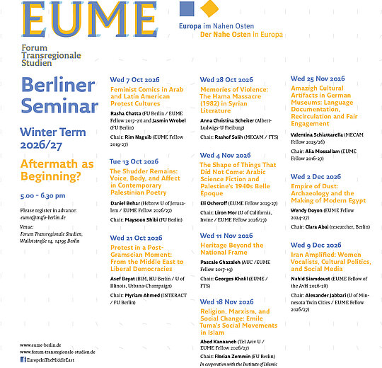 Program poster of the Berliner Seminar