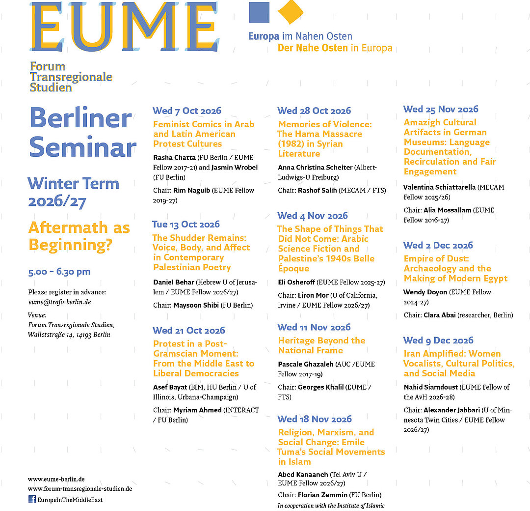 Program poster of the Berliner Seminar