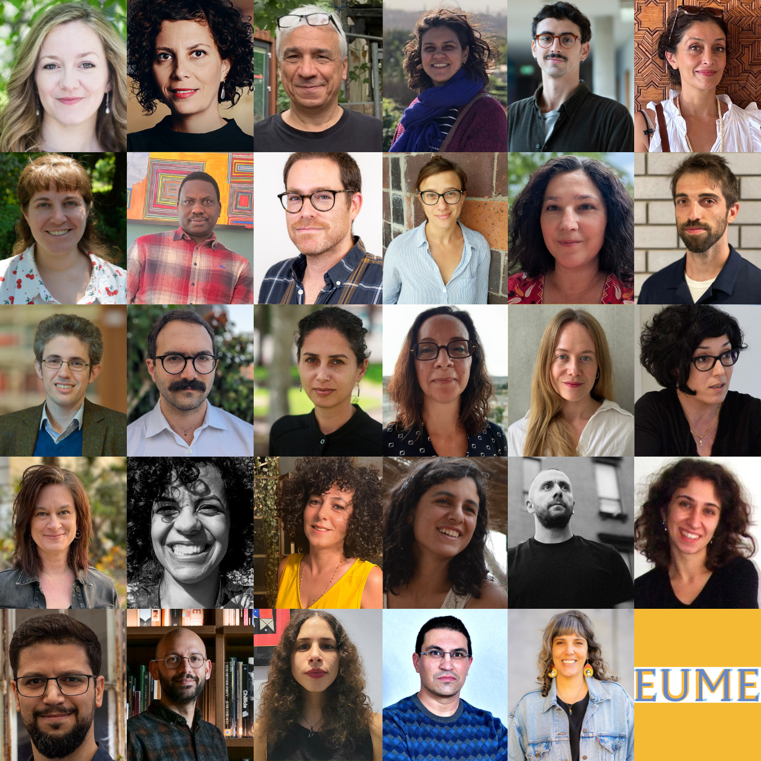 Collage made out of 29 Portraits of the EUME Fellows 2026/27